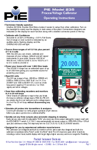 Thumbnail of document Manual - 235 Process Voltage Calibrator
